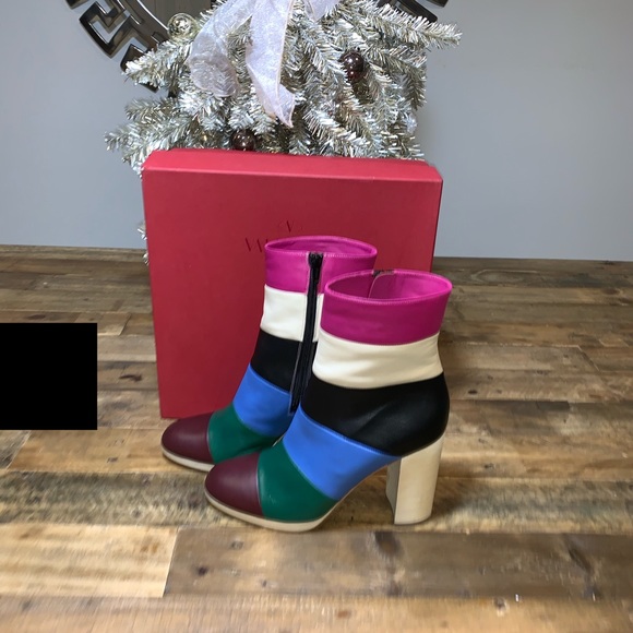 New Valentino Garavani Colorblock Ankle Boots - Picture 6 of 8